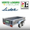 Remorque Double essieux LIDER 750 Kg