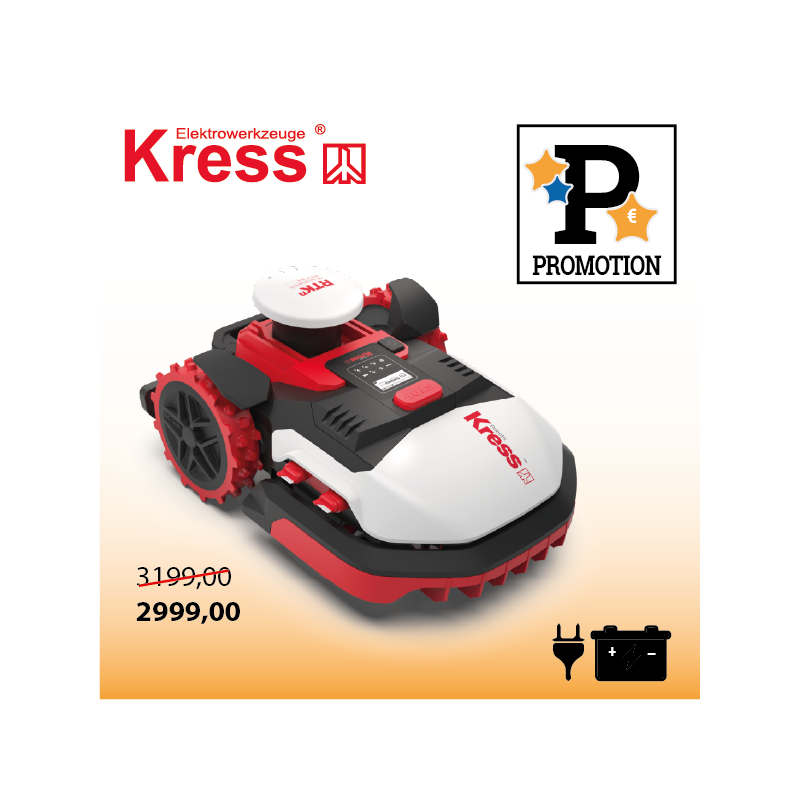 Robot de tonte KRESS RTK 2000m² avec OAS