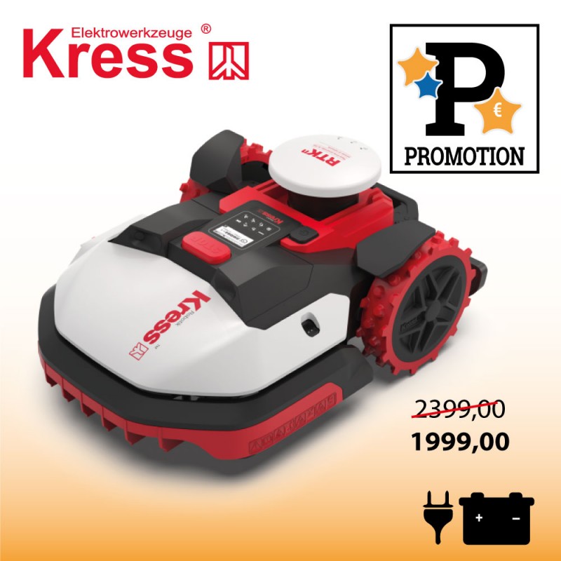 Robot de tonte KRESS RTK 1000m² avec OAS