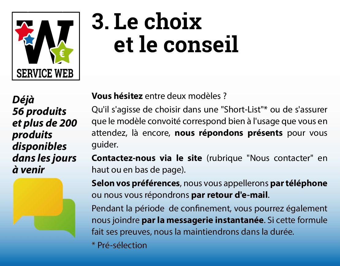 Service Web : Le choix et le conseil